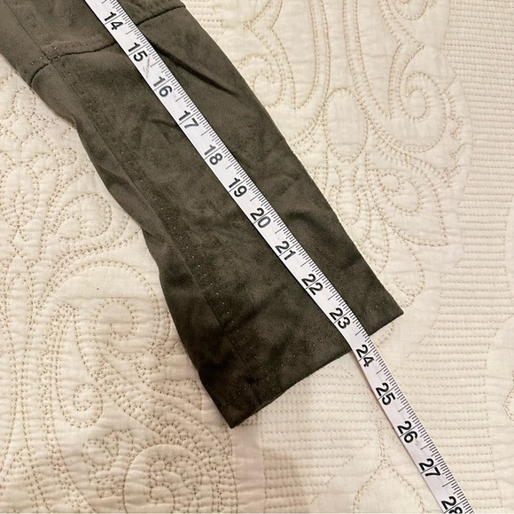 NWT Max Studio olive green faux suede open front relaxed jacket size L - Picture 9 of 10